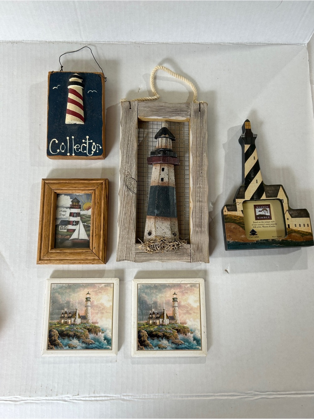 Nautical Lighthouse Wall Decor Set - Blue/White